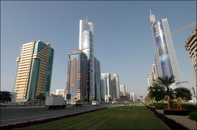 High-rise on Sheikh Zayed Road, Dubai, 2005.